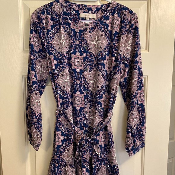 Loft Tie Waist Dress - Picture 2 of 5